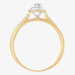 1/2 CT.T.W. Natural Diamond Halo Bridal Set 10K or 14K White Gold