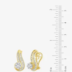 3/4 CT.T.W. Natural Diamond 10K Gold Swirl Earrings