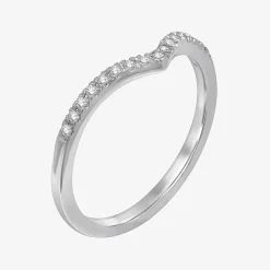 1/10 CT.T.W. Natural Diamond 10K or 14K Gold Chevron Wedding Band