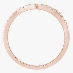 1/10 CT.T.W. Natural Diamond 10K or 14K Gold Chevron Wedding Band