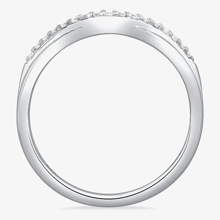 1/10 CT.T.W. Natural Diamond 10K or 14K Gold Curved Wedding Band