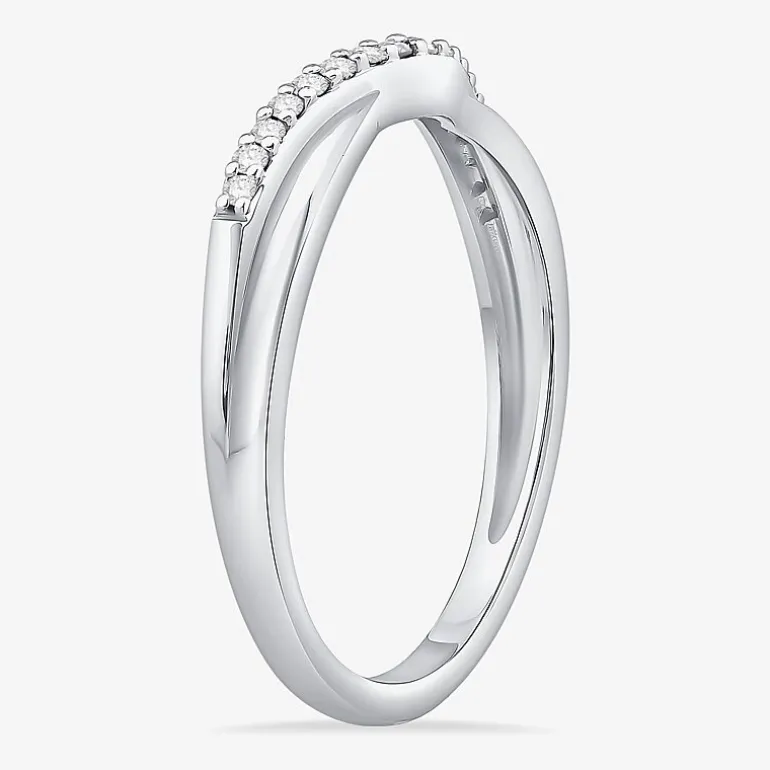 1/10 CT.T.W. Natural Diamond 10K or 14K Gold Curved Wedding Band
