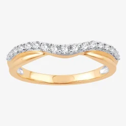 1/4 CT.T.W. Natural Diamond 10K or 14K Gold Curved Wedding Band
