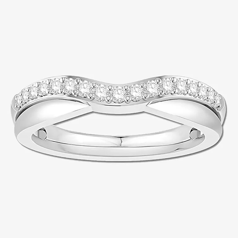 1/4 CT.T.W. Natural Diamond 10K or 14K Gold Curved Wedding Band