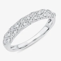 1/4 CT.T.W. Natural Diamond 10K or 14K White Gold Anniversary Wedding Band
