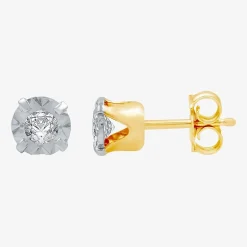 1/5 CT. T.W .Natural Diamond 10K White Gold Stud Earrings