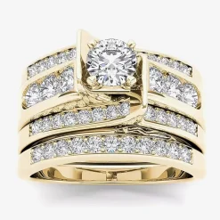 1 1/4 CT.T.W. Natural Diamond 14K White Gold Bridal Set
