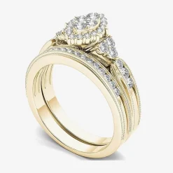 1/2 CT.T.W. Natural Diamond 10K Yellow Gold Bridal Ring Set