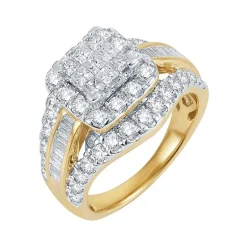 2 CT.T.W. Natural Diamond 14K Yellow Gold Multi-Top Ring