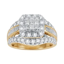 2 CT.T.W. Natural Diamond 14K Yellow Gold Multi-Top Ring