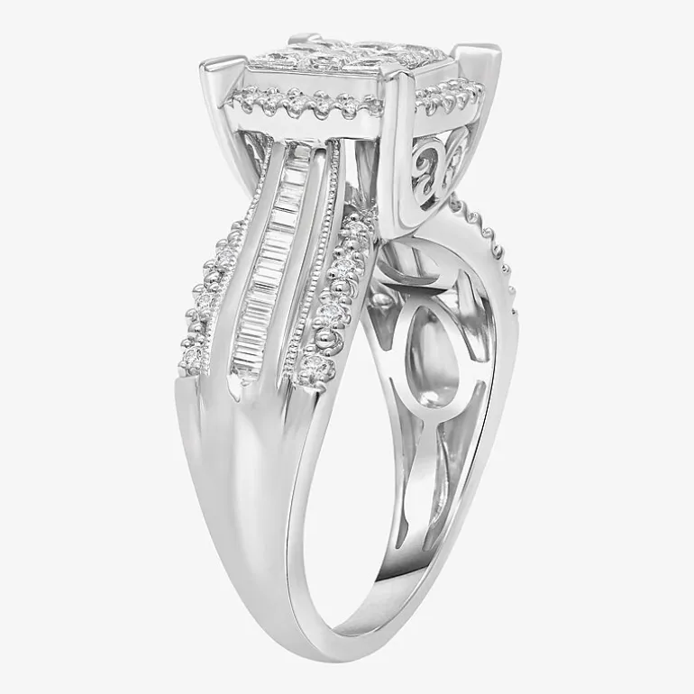 1 CT.T.W. Natural Diamond Princess-Cut Multi-Top Ring in White or Yellow 10K or 14K Gold