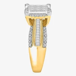 1 CT.T.W. Natural Diamond Princess-Cut Multi-Top Ring in White or Yellow 10K or 14K Gold