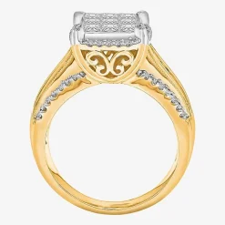 1 CT.T.W. Natural Diamond Princess-Cut Multi-Top Ring in White or Yellow 10K or 14K Gold