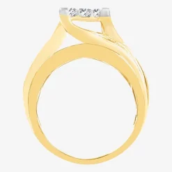3 CT.T.W. Natural Diamond Side Stone Engagement Ring in 10K or 14K Gold
