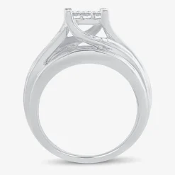 1 1/2 CT.T.W. Natural Diamond Side Stone Engagement Ring in 10K or 14K Gold
