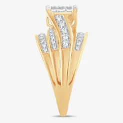 1 1/2 CT.T.W. Natural Diamond Side Stone Engagement Ring in 10K or 14K Gold