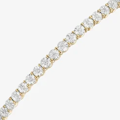 1/10 CT. T.W. Natural White Diamond Bolo Bracelet in Sterling Silver or 14K Gold Over Silver