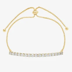 1/10 CT. T.W. Natural White Diamond Bolo Bracelet in Sterling Silver or 14K Gold Over Silver