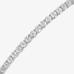 1/10 CT. T.W. Natural White Diamond Bolo Bracelet in Sterling Silver or 14K Gold Over Silver