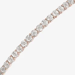 1/10 CT. T.W. Natural White Diamond Bolo Bracelet in Sterling Silver or 14K Gold Over Silver