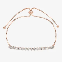 1/10 CT. T.W. Natural White Diamond Bolo Bracelet in Sterling Silver or 14K Gold Over Silver