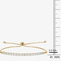 1/10 CT. T.W. Natural White Diamond Bolo Bracelet in Sterling Silver or 14K Gold Over Silver