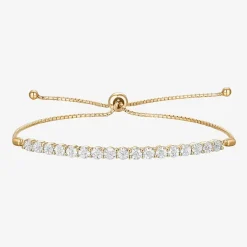 1/10 CT. T.W. Natural White Diamond Bolo Bracelet in Sterling Silver or 14K Gold Over Silver