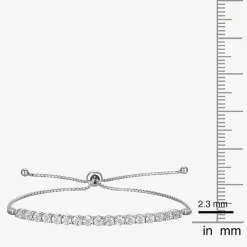 1/10 CT. T.W. Natural White Diamond Bolo Bracelet in Sterling Silver or 14K Gold Over Silver