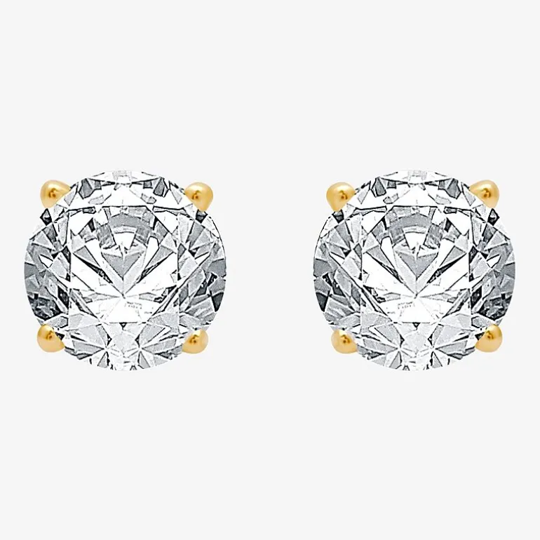 2 CT. T.W. Natural White Diamond 14K Gold 6.3mm Stud Earrings