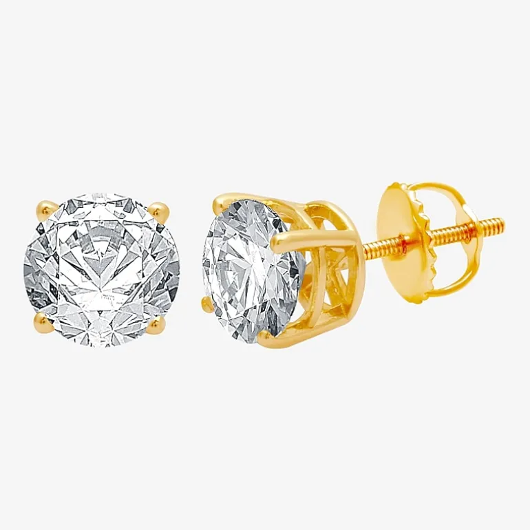 2 CT. T.W. Natural White Diamond 14K Gold 6.3mm Stud Earrings
