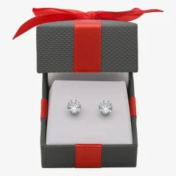 2 CT. T.W. Natural White Diamond 14K Gold 6.3mm Stud Earrings