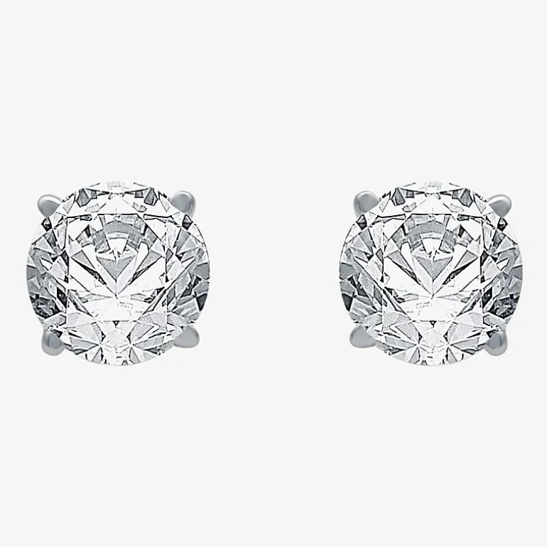 1 1/4 CT. T.W. Natural White Diamond 14K Gold 5.4mm Stud Earrings