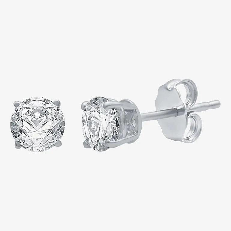 1 1/4 CT. T.W. Natural White Diamond 14K Gold 5.4mm Stud Earrings