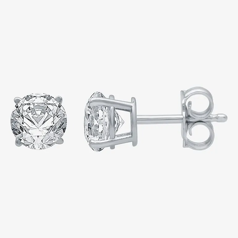 1 1/4 CT. T.W. Natural White Diamond 14K Gold 5.4mm Stud Earrings