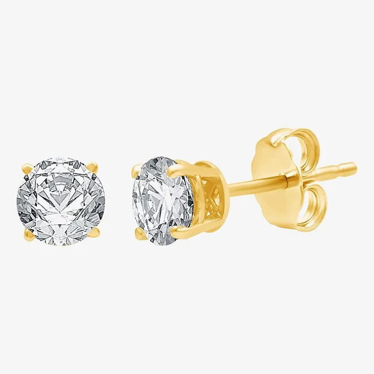 1 1/4 CT. T.W. Natural White Diamond 14K Gold 5.4mm Stud Earrings