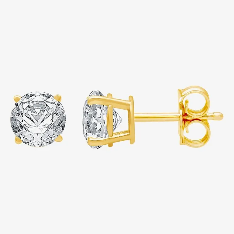 1 1/4 CT. T.W. Natural White Diamond 14K Gold 5.4mm Stud Earrings