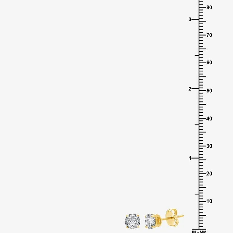 1 1/4 CT. T.W. Natural White Diamond 14K Gold 5.4mm Stud Earrings