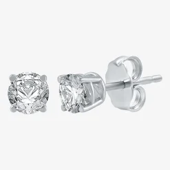 7/8 CT. T.W. Natural White Diamond 10K Gold Round Stud Earrings