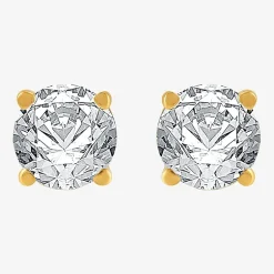 7/8 CT. T.W. Natural White Diamond 10K Gold Round Stud Earrings