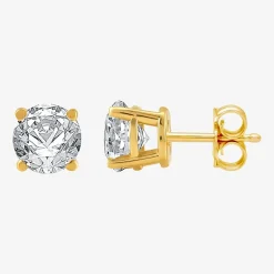 7/8 CT. T.W. Natural White Diamond 10K Gold Round Stud Earrings