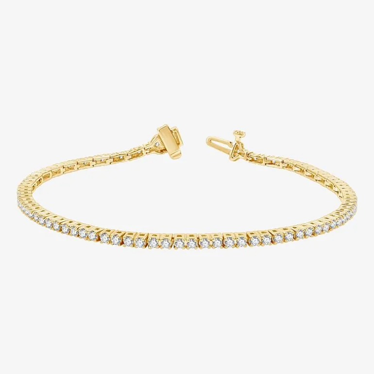 2 CT. T.W. Natural White Diamond 10K or 14K White or Yellow Gold 7.25 Inch Tennis Bracelet