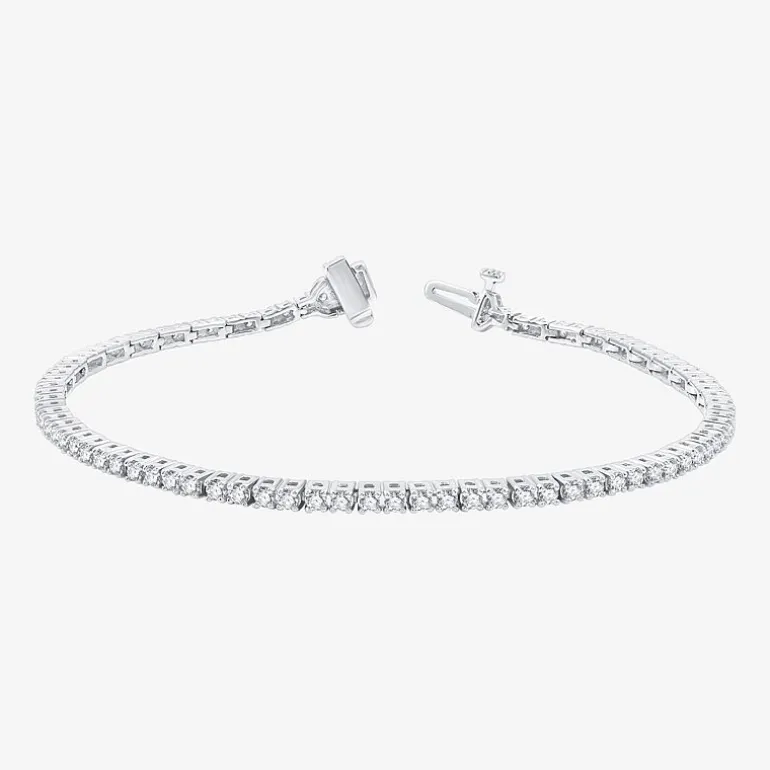 2 CT. T.W. Natural White Diamond 10K or 14K White or Yellow Gold 7.25 Inch Tennis Bracelet