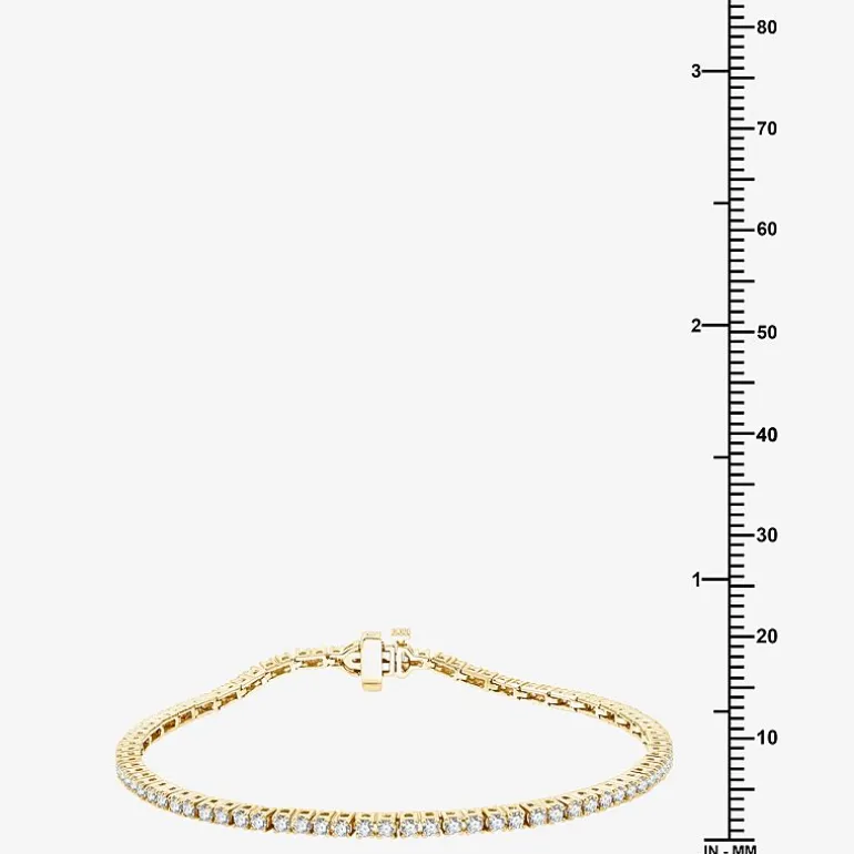 2 CT. T.W. Natural White Diamond 10K or 14K White or Yellow Gold 7.25 Inch Tennis Bracelet