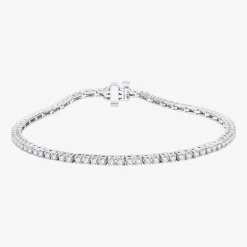 2 CT. T.W. Natural White Diamond 10K or 14K White or Yellow Gold 7.25 Inch Tennis Bracelet