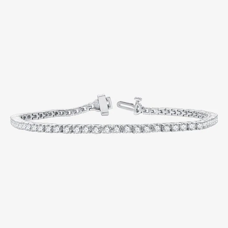 4 CT. T.W. Natural White Diamond 10K or 14K White or Yellow Gold 7.25 Inch Tennis Bracelet