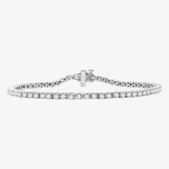 4 CT. T.W. Natural White Diamond 10K or 14K White or Yellow Gold 7.25 Inch Tennis Bracelet