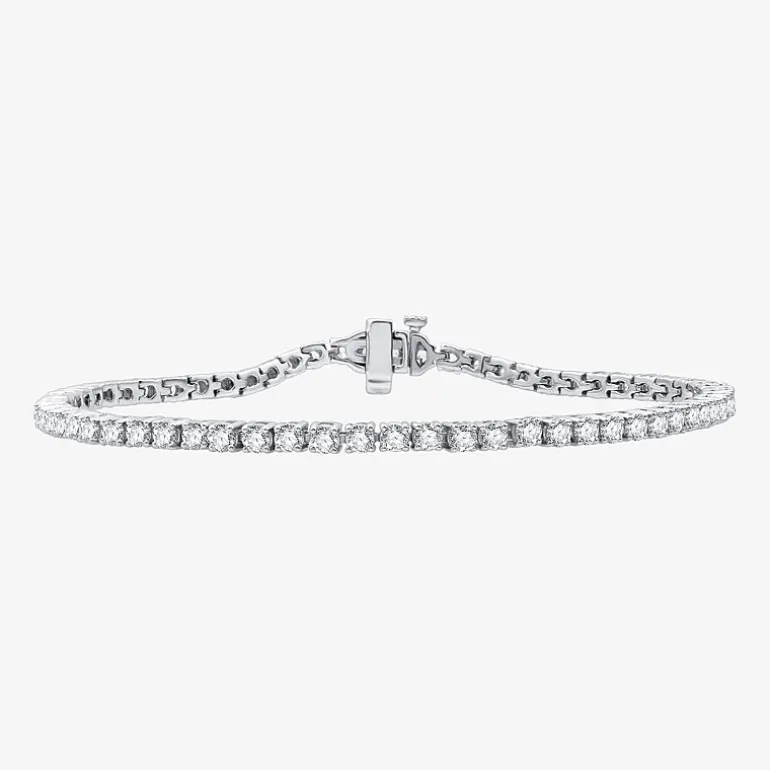 4 CT. T.W. Natural White Diamond 10K or 14K White or Yellow Gold 7.25 Inch Tennis Bracelet