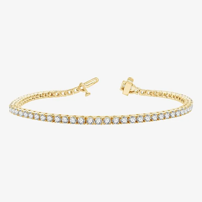4 CT. T.W. Natural White Diamond 10K or 14K White or Yellow Gold 7.25 Inch Tennis Bracelet