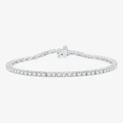 3 CT. T.W. Natural White Diamond 10K or 14K White or Yellow Gold 7.25 Inch Tennis Bracelet