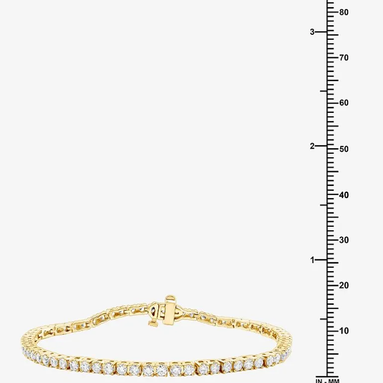 3 CT. T.W. Natural White Diamond 10K or 14K White or Yellow Gold 7.25 Inch Tennis Bracelet